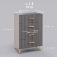 thumbnail image 3 of HOMCOM Commode de Chambre, Commode à 4 Tiroirs avec Pattes en Aluminium, 3 of 10