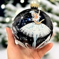 thumbnail image 4 of STP Goods Swan Lake Glass Christmas Ball Ornament with Panoramic Design 3.9" (10 cm) Hand-Painted Christmas Tree Ornament Collectible Christmas Tree Hanging Decoration, Blue White, 4 of 5