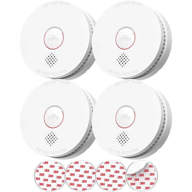 Detectores de humo SITERLINK GS509A con batería reemplazable, paquete de 4