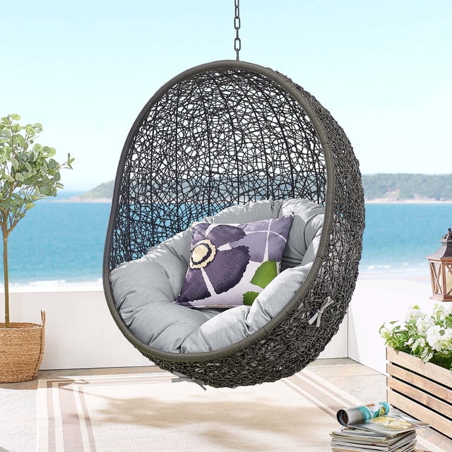 Modway Chaise Balançoire de Patio Extérieure en Tissu Hide Sans Support, Gris