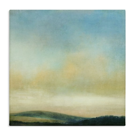 Stupell Industries Cloudy Countryside Fields Landscape & Nature Painting Wrapped Canvas Art Print Wall Art, 17 x 17