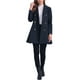thumbnail image 2 of Abrigo largo de invierno INSPIRE CHIC para mujer, con solapa y doble botonadura, color azul oscuro M, 2 of 6