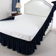 thumbnail image 5 of PiccoCasa Polyester Wrap Around Dust Ruffle Bed Skirt 15" Drop for Queen Size Bed, Navy Blue, 5 of 7