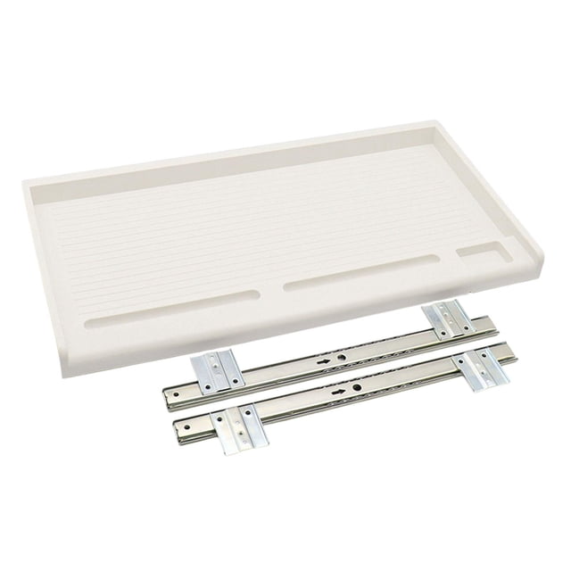 Bajo el escritorio de la computadora Cajón de teclado de PC con tornillos Organizador de teclado resistente White 27 mm W Rail