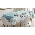 thumbnail image 1 of Ambesonne Tiger Tablecloth Rectangular Table Cover, White Beast on Snowy Land, 60"x84", Turquoise Black, 1 of 3