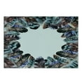thumbnail image 3 of Boho Cutting Board, Boho Circle Round Frame with Shabby Ornate Feathers Retro Gypsy Design, Decorative Tempered Glass Cutting and Serving Board, Small Size, Mauve Black Blue, by Ambesonne, 3 of 5
