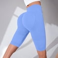 thumbnail image 4 of Women's Seamless High Waisted Yoga Biker Shorts, Butt Lifting Compression Athletic Shorts, Solid Color Workout Shorts for Gym, Running & Casual Wear(Blue,M), 4 of 6