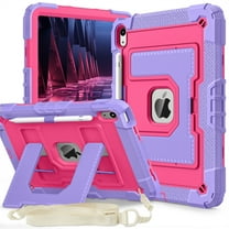 for iPad (A16) 11th Generation 11 Inch (2025) Rugged Case, iPad 10th Generation 10.9 Inch (2022) - Heavy Duty Shockproof Kid-Friendly Protective Cover, Built-in Kickstand With Shoulder Strap