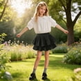 thumbnail image 2 of Summer Girls Cake Skirt Tiered Ruffle Dressy Casual Pleated A Line Shorts For Toddler Kids Apparel, 2 of 5