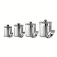 thumbnail image 3 of Tramontina Ensemble de 8 Récipients et Pelles en Acier Inoxydable avec Couvercles en Verre, Lavable au Lave-Vaisselle, pour Marchandises, Farine, Collations et Pâtes, 3 of 6