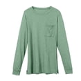thumbnail image 3 of Endives Women's Long Sleeve Shirt Spring Basic Tee Round Neck Split Casual Loose Top T Shirt Outerwear T-Shirt with Pocket Spring Green, 3 of 7