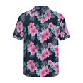 thumbnail image 4 of KUIFORTI Couple Matching Outfits Matching Vacation Outfits for Couples Soft and Comfortable Casual Beach Vacation Party Shirt Suitable for Everyday Casual Wear Pink Hibiscus Floral, 4 of 7
