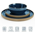 thumbnail image 2 of Famiware Nature 12-Piece Dinnerware Sets, Stoneware Dish Set, Midnight Blue, 2 of 6