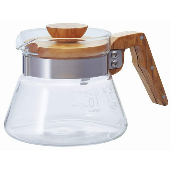 Hario Glass Coffee Server, 400ml, Olive Wood