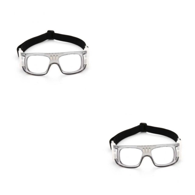 Guardurnaity Gafas deportivas para hombre, gafas protectoras reutilizables antivaho, gafas de baloncesto, correa elástica ajustable, gafas gris claro 2piezas