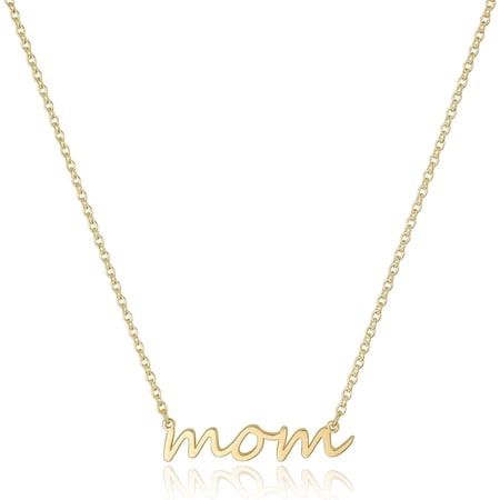 Mom Necklace for Women - Minimalist Dainty Handwriting Script Pendant - Letter Jewelry Perfect Everyday Layering Gift for Her Mother Wife