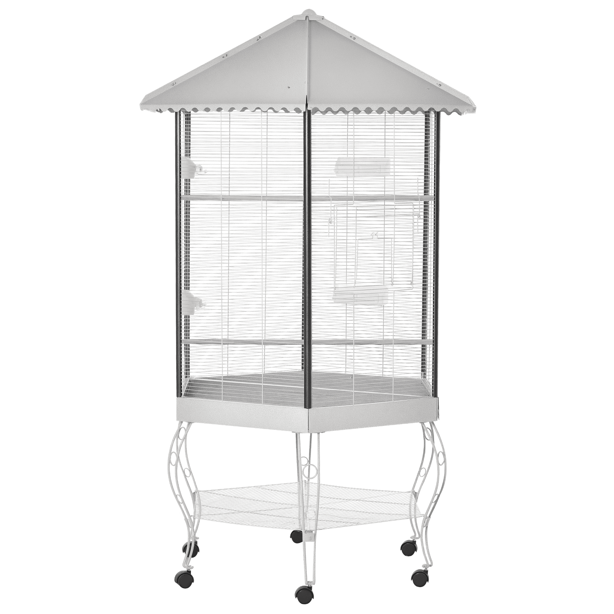 Flight Bird Cage Hexagon Covered Canopy Portable Aviary