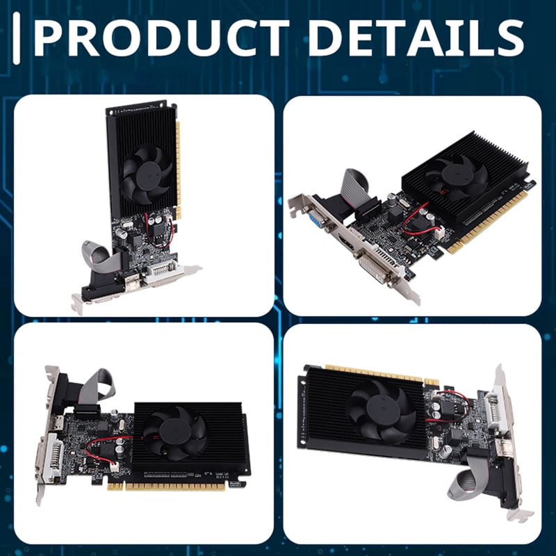 GT 610 1G Ultra-Fast Graphics Card 1GB 64Bit DDR3 810/500MHz PCI-E 1.1 X16 Desktop Small Chassis PC Gaming Graphics Card