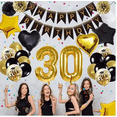 thumbnail image 4 of Globos De Decoración De 30 Cumpleaños Aniversario, Negro, 4 of 4