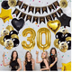 thumbnail image 4 of Globos De Decoración De 30 Cumpleaños Aniversario, Negro, 4 of 5