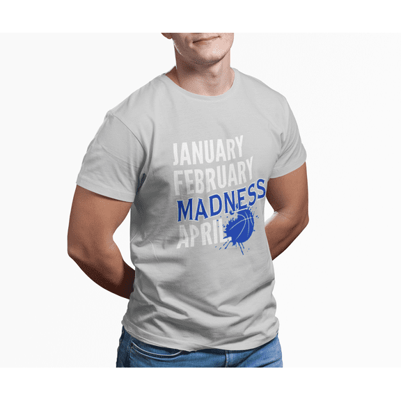 Jan Feb Madness April for University Basketball fan Gift Unisex Heavy Cotton Tee-KBMM001-Sport Grey-S