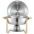 thumbnail image 3 of VEVOR Chafing Dish Buffet Set, 5 Qt 4 Pack, Stainless Steel Chafer with 4 Full Size Pans, Round Catering Warmer Server with Lid Water Pan Folding Stand Clip, for Weddings Parties Banquets, Gold, 3 of 10