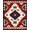 Red Navy Blue Cream, Pattern 9, variant on ODIKA 4'x6' Machine Washable Non-Slip Area Rug, Rustic Southwestern High Traffic Rug, Beige, 25986