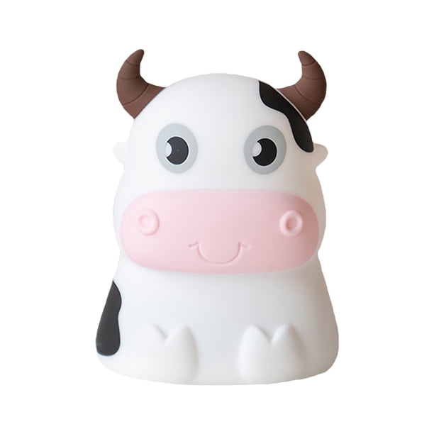 Lámpara de escritorio creativa con forma de vaca, luz nocturna colorida, 1 unidad