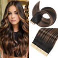 thumbnail image 1 of Extensiones de cabello YNSNR Natural Black/Chestnut con cinta adhesiva, 20 pulgadas, 1 of 6