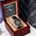 thumbnail image 2 of Gift for New Dad on Fathers Day, New Dad Luxury Watch, New Daddy Gift, Daddy to be Gift, Daddy Gift From a bump, New Dad Gifts Ideas - Men's Openwork Watch - Mahogany Gift Box, 2 of 6