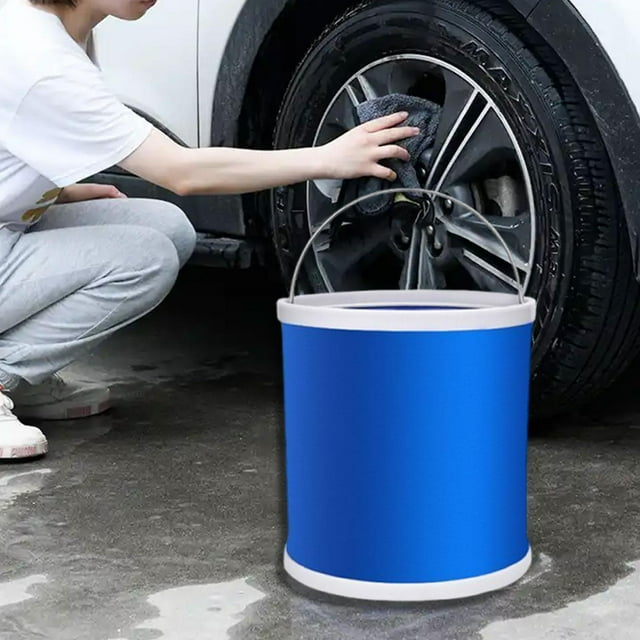 Cubo de agua plegable de tela Oxford, práctico recipiente de agua para exteriores, cubo de pesca portátil para cocina, senderismo, casa, navegación 11 litros