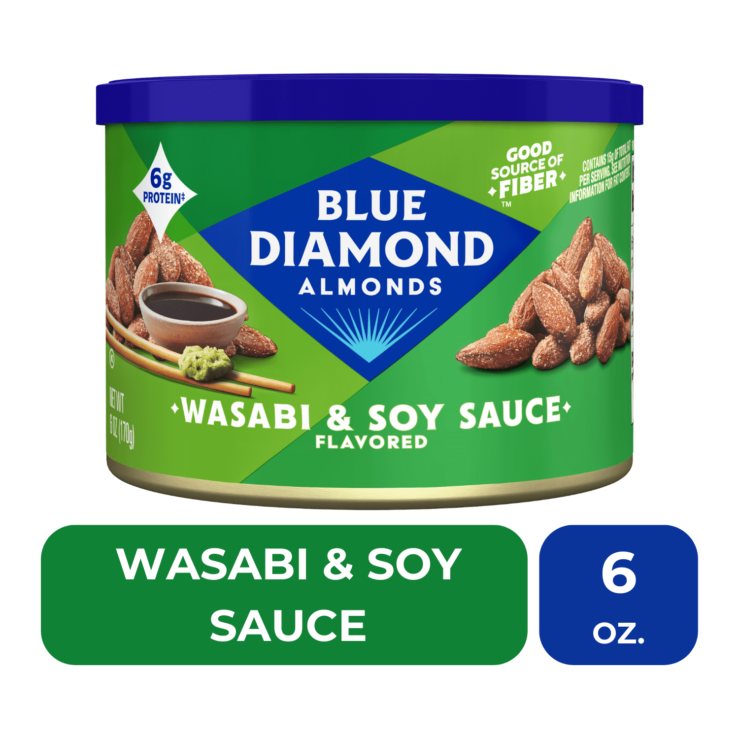 Blue Diamond Almonds Bold Wasabi Soy Sauce Flavored Snack Nuts 6