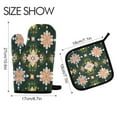 thumbnail image 2 of Yayeee Oven Mitts and Pot Holder Set of 2 Heat Resistant Kitchen Gloves Baking Hot Pad, Pink Geometric Flowers, 2 of 5