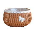 thumbnail image 1 of Almencla Flower Basket Plant Container Imitation Rattan Round Trash Can Multipurpose for Kitchenware with Plastic Liner Storage Basket Khaki L, 1 of 8