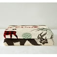 thumbnail image 3 of Woodland Animals Throw Blanket Cabin Blanket 50"x60",Wild Bear Moose Elk Deer Fleece Blanket Pine Trees Rustic Wildlife Blankets,Red Lattice Buffalo Plaid Christmas Reindeer Farmhouse Decor, 3 of 6