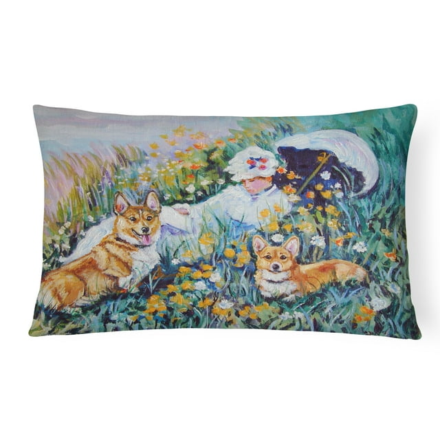 Caroline's Treasures 7324PW1216 Corgi Classics Fabric Decorative Pillow, Large, Multicolor