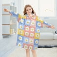 thumbnail image 5 of FORMRS Wearable Blanket Hoodie with Sleeves for Kids Cozy Flannel Sweatshirt, Light Blue Daisy, 5 of 7