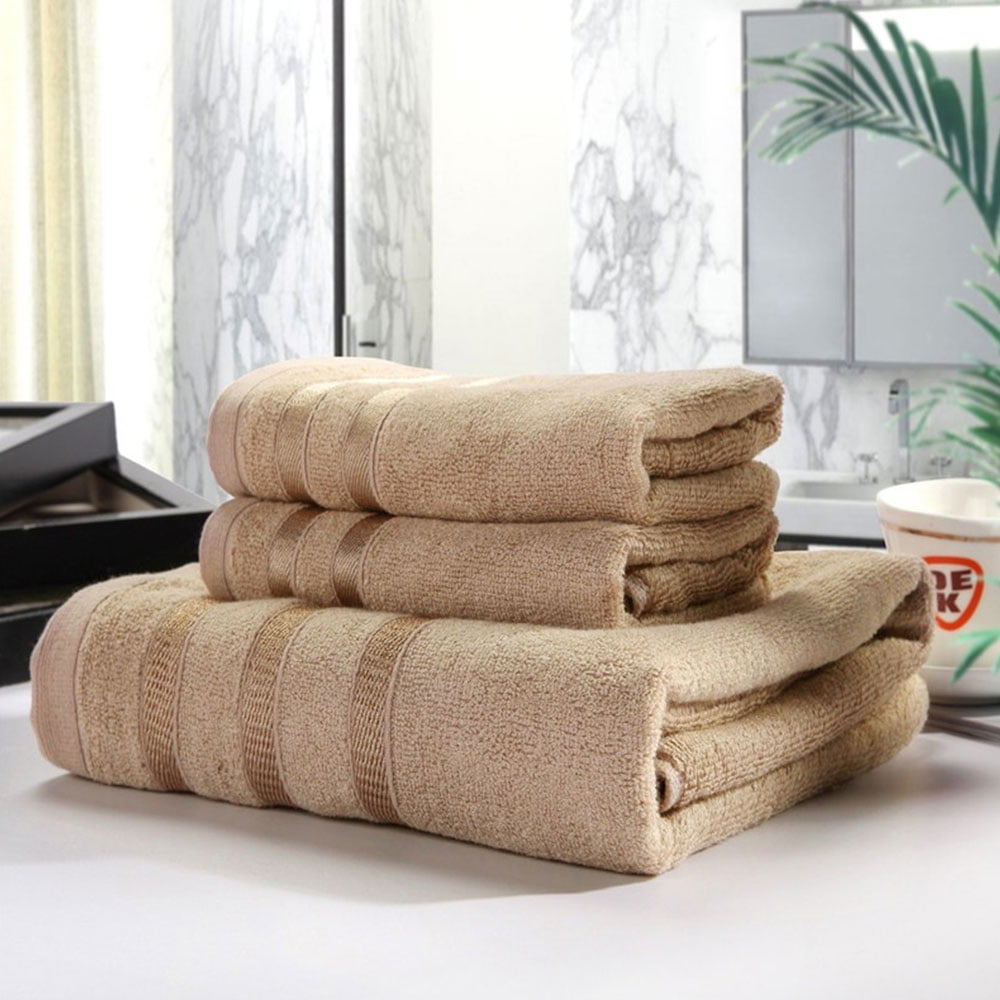 Bamboo Fiber Soft Bath Towel Solid Bathroom Bale Face Home Bath Towel 3PCS 