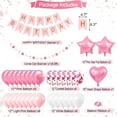 thumbnail image 4 of Party Decorations Balloons Banners Happy Birthday Kit Pink Party PomPom Flower Confetti Ribbons Foil Fringe Curtain Girls Women Décor Supplies, 4 of 7