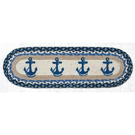 - BLUE ANCHORS 100% Natural Braided Jute Rug, 27