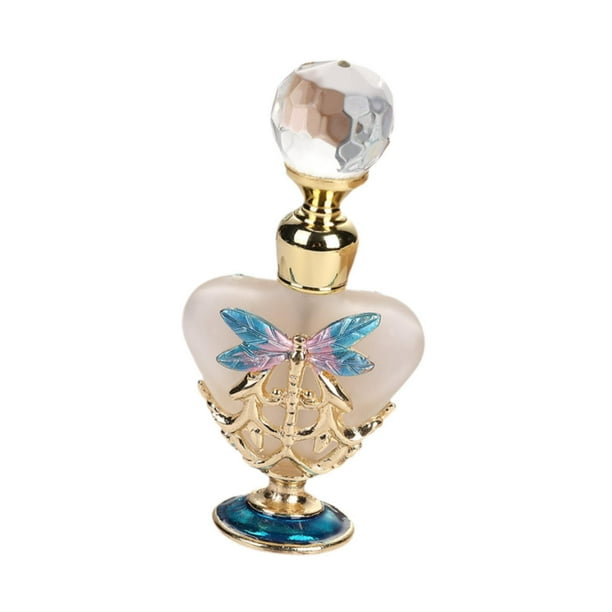 Botella de perfume con forma de corazón, botellas dispensadoras de muestra, botellas portátiles reutilizables, mini botellas rellenables para viajes, azul
