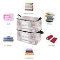 thumbnail image 4 of Foldable Clothes Storage Bags Clothes Organizer Bin with Clear Windows for Clothes Bedding Capybaras Holding Balloons, 4 of 6