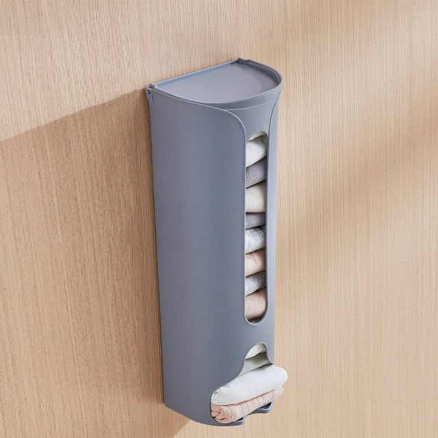 Xihbxyly Caja de Almacenamiento de Calcetines de Pared, Ahorra Espacio, Fácil de Instalar, Ideal para Dormitorio, Oficina, Lavandería, Plástico Resistente, Tamaño Compacto (30,5 X 9 X 9 Cm), Gris, Bl