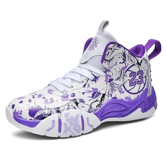 Bolognifi Men's Basketball Shoes Walking Running Breathable Comfortable Sneakers - PURPLE_10