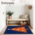 thumbnail image 3 of ODIKA 4'x6' Machine Washable Non-Slip Area Rug, Yuletide Pine Semicircular Welcome Hearth High Traffic Rug with Pad, Blue, 605538, 3 of 8