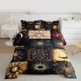 thumbnail image 2 of Manfei Sun Moon Pattern Full Size Comforter Sets,Retro Exotic Style Bedding Comforter Set,Vintage bohemian Theme Bedding Sets For Kids,Ultra Soft Home Decor Reversible,3-Piece, 2 of 8