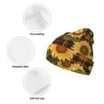 thumbnail image 3 of Gaeub Yellow Black Plaid Sunflower Print Unisex Knitted Hat,Warm Winter Beanie,Unisex Fashion Knit Cuffed Cap,Ski Hat for Men and Women, 3 of 6