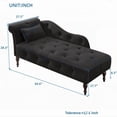 thumbnail image 4 of Aijia 60.6" Velvet Chaise Lounge with Wood Legs & Pillow, Elegant Retro Style, 4 of 6