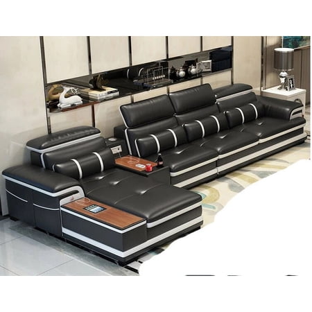 Living Room Sofa set corner sofa speaker real genuine cow leather sectional sofas minimalist muebles de sala moveis para casa