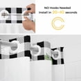 thumbnail image 2 of Easter Rabbit No Hooks Shower Curtain with Snap-in Liner Spring Green Leaf Plant Colorful Easter Eggs Black Buffalo Plaid Shower Curtains for Bathroom, Waterproof, Easy Install, Washable 48"x72", 2 of 9